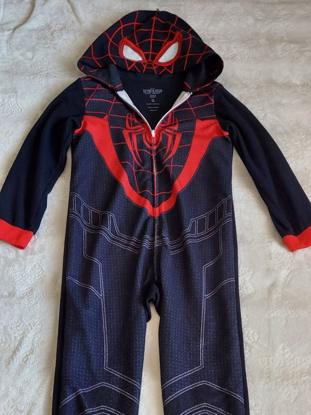 Spiderman Miles Morales One-Piece Kids Superhero Costume Small - Picture 2 of 12